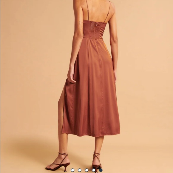 Abercrombie satin high slit dress - Picture 3 of 5